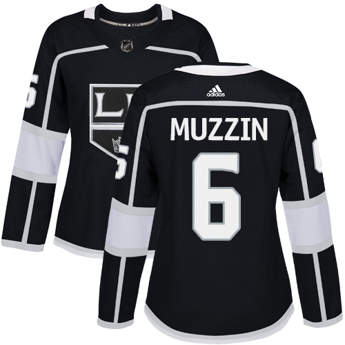 Adidas Los Angeles Kings #6 Jake Muzzin Black Home Authentic Women Stitched NHL Jersey->women nhl jersey->Women Jersey